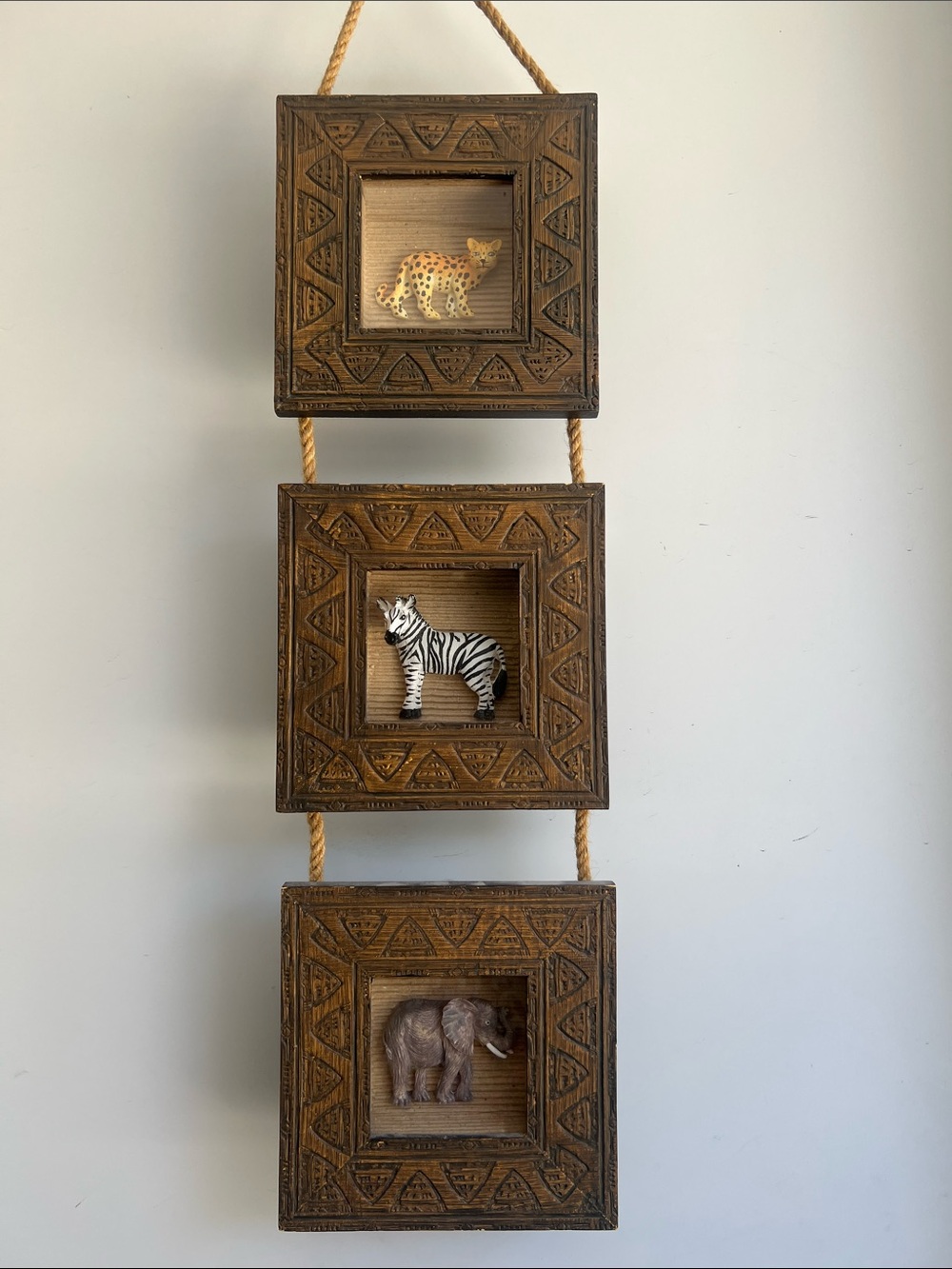 Rustic Brown Animal Frame Trio Wall Hanging